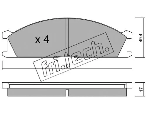 109.0 FRI.TECH. Комплект тормозных колодок, дисковый тормоз (фото 1)