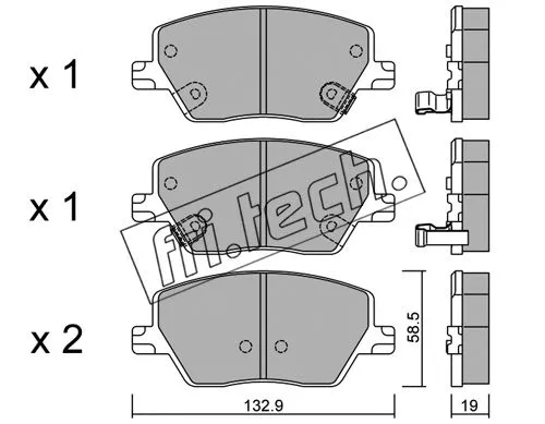 1103.0 FRI.TECH. Комплект тормозных колодок, дисковый тормоз (фото 1)