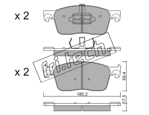 1107.0 FRI.TECH. Комплект тормозных колодок, дисковый тормоз (фото 1)