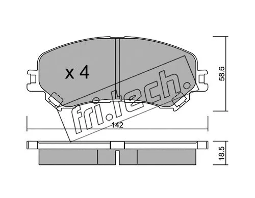 1111.0 FRI.TECH. Комплект тормозных колодок, дисковый тормоз (фото 1)