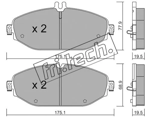 1132.0 FRI.TECH. Комплект тормозных колодок, дисковый тормоз (фото 1)