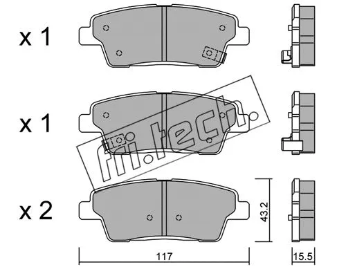 1140.0 FRI.TECH. Комплект тормозных колодок, дисковый тормоз (фото 1)