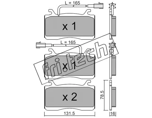 1141.0 FRI.TECH. Комплект тормозных колодок, дисковый тормоз (фото 1)