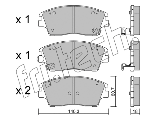 1164.0 FRI.TECH. Комплект тормозных колодок, дисковый тормоз (фото 1)