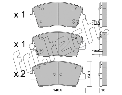 1168.0 FRI.TECH. Комплект тормозных колодок, дисковый тормоз (фото 1)