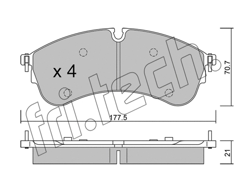 1174.0 FRI.TECH. Комплект тормозных колодок, дисковый тормоз (фото 1)