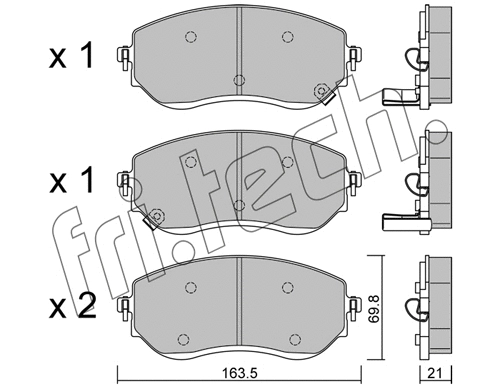 1191.0 FRI.TECH. Комплект тормозных колодок, дисковый тормоз (фото 1)