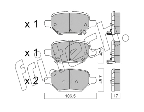 1213.0 FRI.TECH. Комплект тормозных колодок, дисковый тормоз (фото 1)