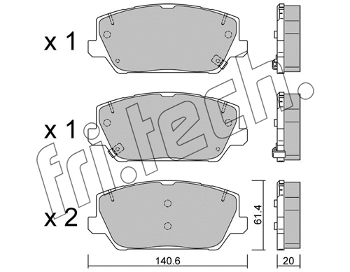 1241.0 FRI.TECH. Комплект тормозных колодок, дисковый тормоз (фото 1)