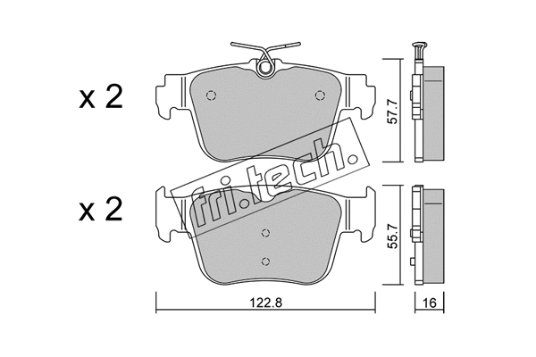 1317.0 FRI.TECH. Комплект тормозных колодок, дисковый тормоз (фото 1)