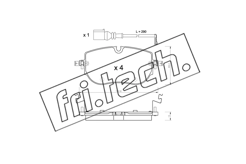 1319.0 FRI.TECH. Комплект тормозных колодок, дисковый тормоз (фото 1)