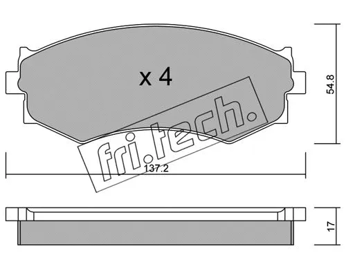 197.0 FRI.TECH. Комплект тормозных колодок, дисковый тормоз (фото 1)