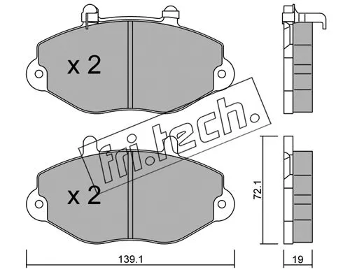 202.1 FRI.TECH. Комплект тормозных колодок, дисковый тормоз (фото 1)