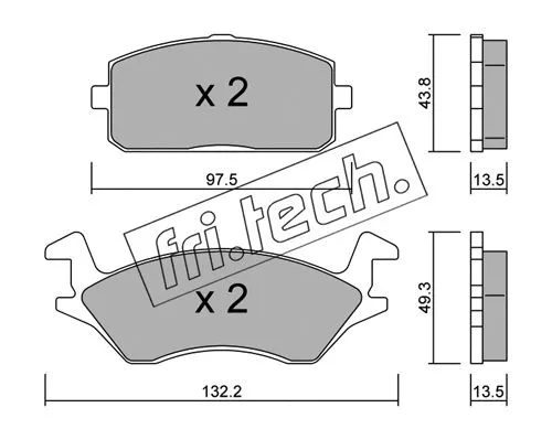 243.0 FRI.TECH. Комплект тормозных колодок, дисковый тормоз (фото 1)