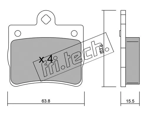 264.0 FRI.TECH. Комплект тормозных колодок, дисковый тормоз (фото 1)
