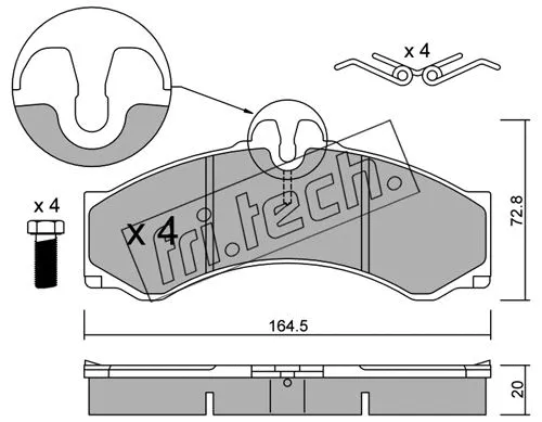 271.0 FRI.TECH. Комплект тормозных колодок, дисковый тормоз (фото 1)