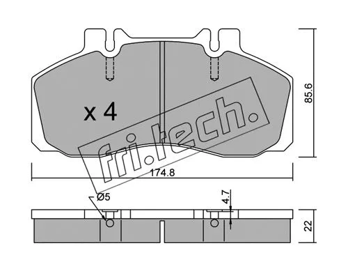 275.0 FRI.TECH. Комплект тормозных колодок, дисковый тормоз (фото 1)