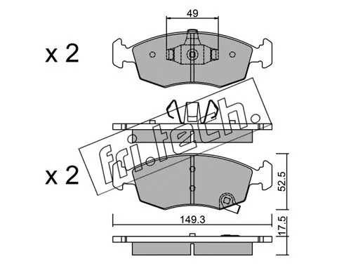 283.5 FRI.TECH. Комплект тормозных колодок, дисковый тормоз (фото 1)