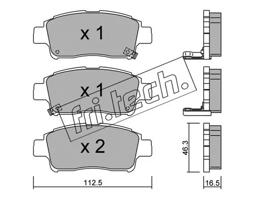 301.0 FRI.TECH. Комплект тормозных колодок, дисковый тормоз (фото 1)