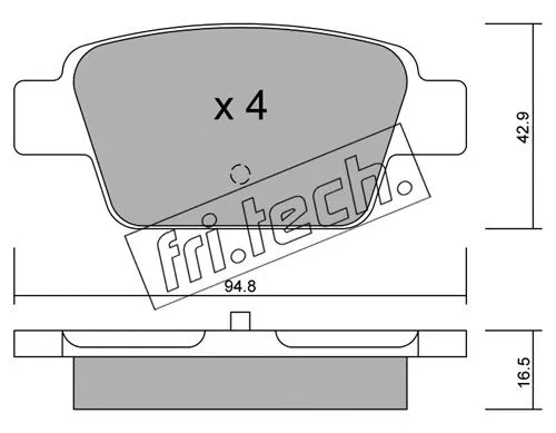 332.0 FRI.TECH. Комплект тормозных колодок, дисковый тормоз (фото 1)