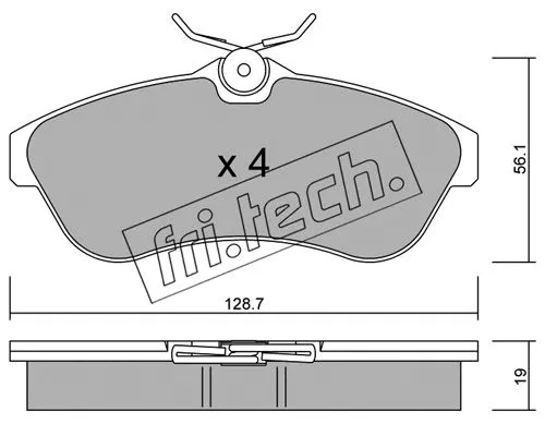 338.0 FRI.TECH. Комплект тормозных колодок, дисковый тормоз (фото 1)