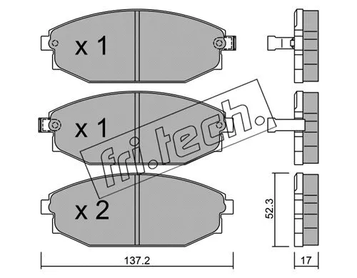 372.0 FRI.TECH. Комплект тормозных колодок, дисковый тормоз (фото 1)