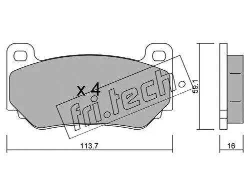 406.0 FRI.TECH. Комплект тормозных колодок, дисковый тормоз (фото 1)