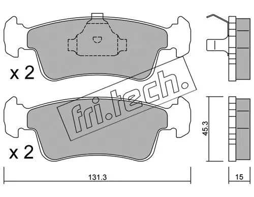 435.0 FRI.TECH. Комплект тормозных колодок, дисковый тормоз (фото 1)