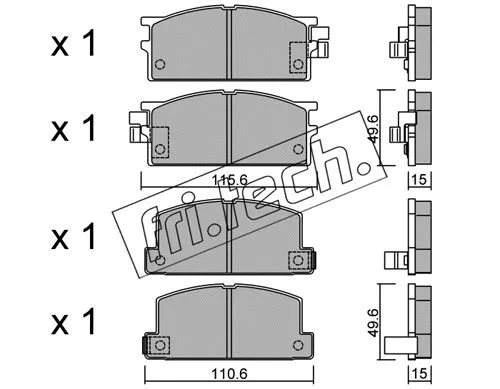 482.0 FRI.TECH. Комплект тормозных колодок, дисковый тормоз (фото 1)