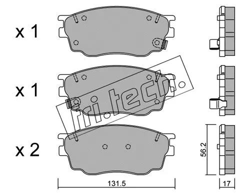 491.0 FRI.TECH. Комплект тормозных колодок, дисковый тормоз (фото 1)