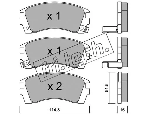 503.0 FRI.TECH. Комплект тормозных колодок, дисковый тормоз (фото 1)