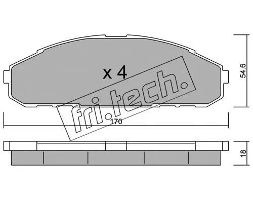 511.0 FRI.TECH. Комплект тормозных колодок, дисковый тормоз (фото 1)