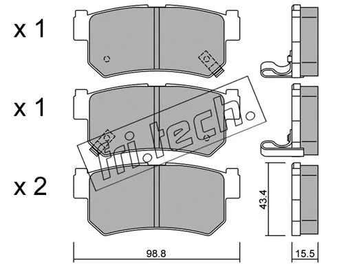 535.0 FRI.TECH. Комплект тормозных колодок, дисковый тормоз (фото 1)