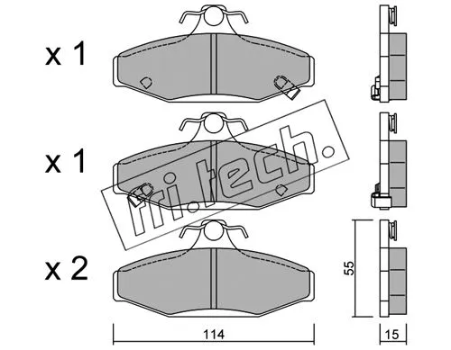 536.0 FRI.TECH. Комплект тормозных колодок, дисковый тормоз (фото 1)