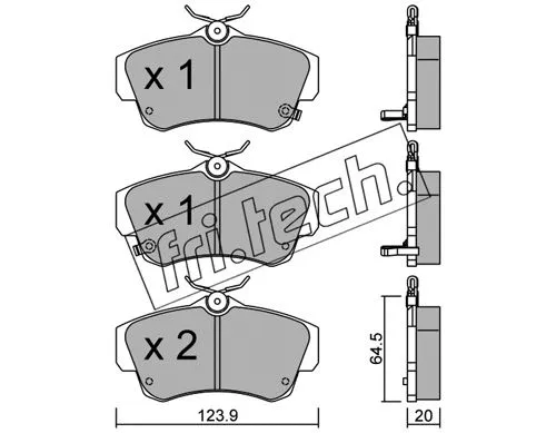 537.0 FRI.TECH. Комплект тормозных колодок, дисковый тормоз (фото 1)
