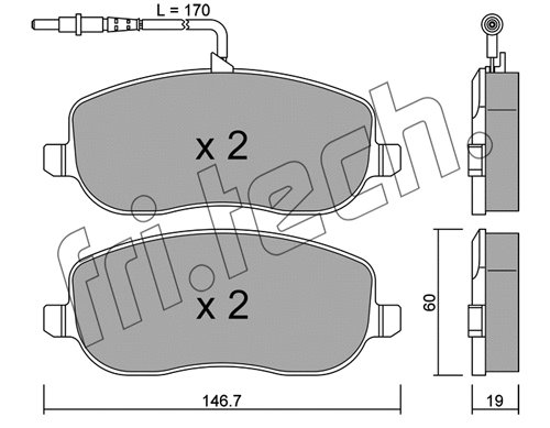 546.0 FRI.TECH. Комплект тормозных колодок, дисковый тормоз (фото 1)