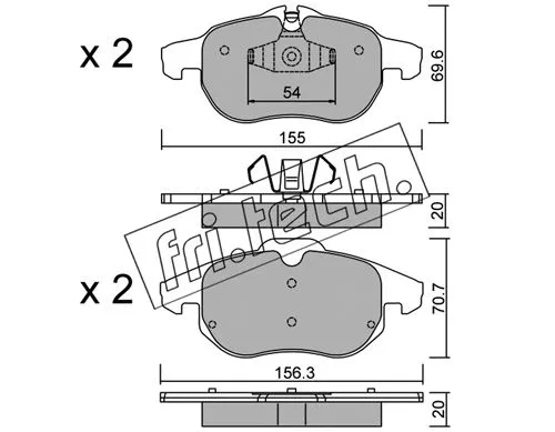 556.4 FRI.TECH. Комплект тормозных колодок, дисковый тормоз (фото 1)
