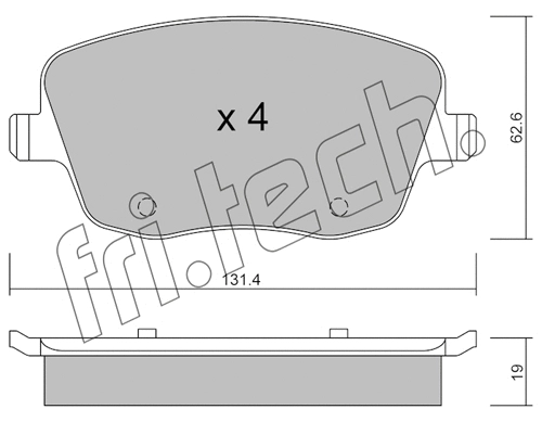563.0 FRI.TECH. Комплект тормозных колодок, дисковый тормоз (фото 1)