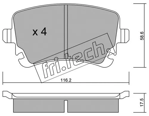 570.2 FRI.TECH. Комплект тормозных колодок, дисковый тормоз (фото 1)