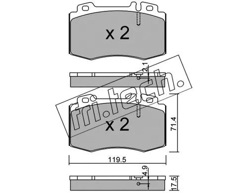 579.5 FRI.TECH. Комплект тормозных колодок, дисковый тормоз (фото 1)
