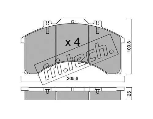 596.0 FRI.TECH. Комплект тормозных колодок, дисковый тормоз (фото 1)