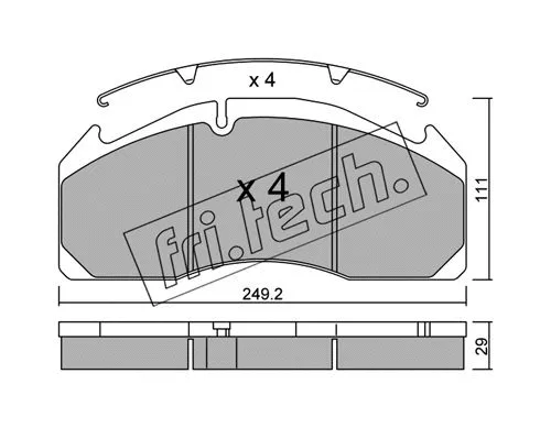609.0 FRI.TECH. Комплект тормозных колодок, дисковый тормоз (фото 1)