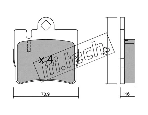 613.0 FRI.TECH. Комплект тормозных колодок, дисковый тормоз (фото 1)