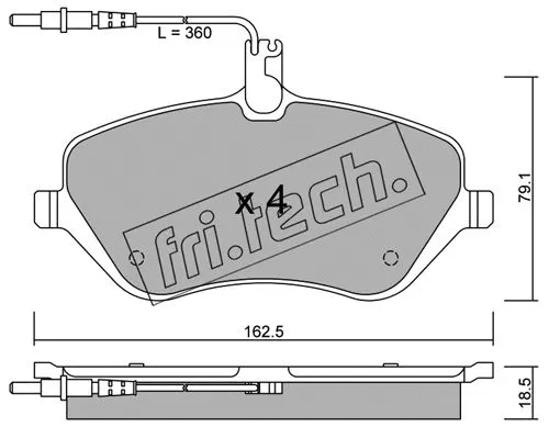 617.0 FRI.TECH. Комплект тормозных колодок, дисковый тормоз (фото 1)