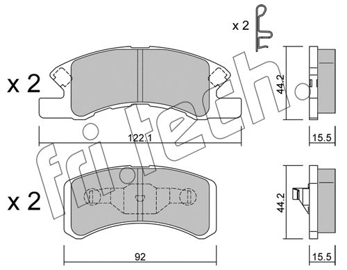 621.0 FRI.TECH. Комплект тормозных колодок, дисковый тормоз (фото 1)