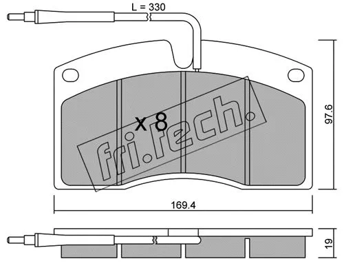664.0 FRI.TECH. Комплект тормозных колодок, дисковый тормоз (фото 1)