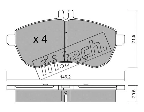 681.0 FRI.TECH. Комплект тормозных колодок, дисковый тормоз (фото 1)
