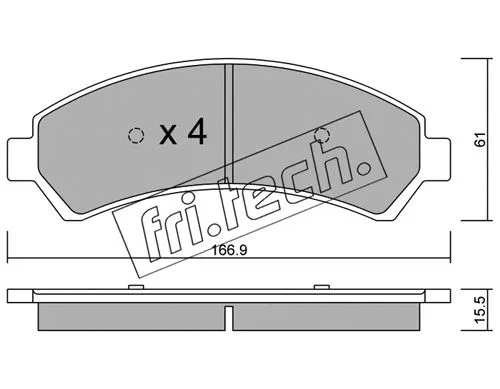 737.0 FRI.TECH. Комплект тормозных колодок, дисковый тормоз (фото 1)