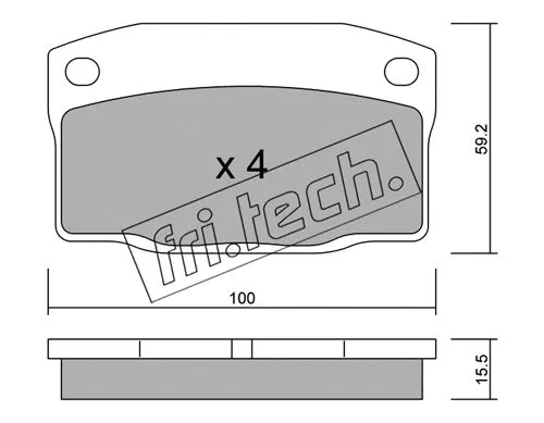 742.0 FRI.TECH. Комплект тормозных колодок, дисковый тормоз (фото 1)