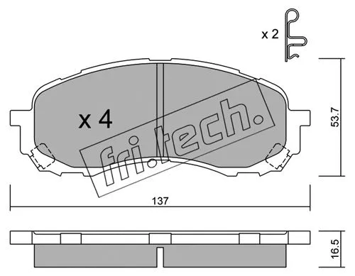 778.0 FRI.TECH. Комплект тормозных колодок, дисковый тормоз (фото 1)